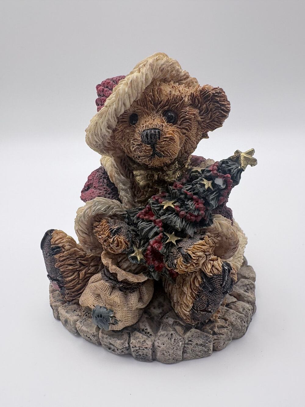 Vintage 1993 Santa Bear Boyds Bears & Friends Figurine Handmade Christmas Decor
